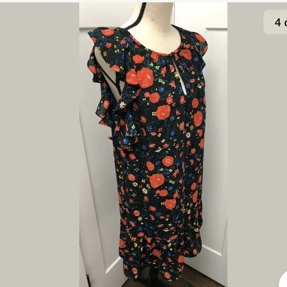J. Crew Sleeveless Floral Flutter Dress Size XS - Picture 3 of 8